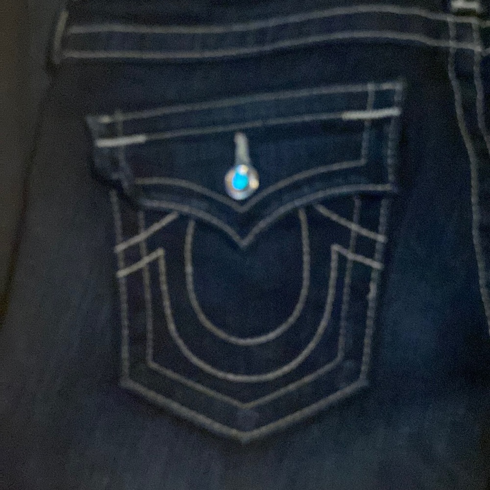 True Religion Womens Slim Straight Blue Jeans
